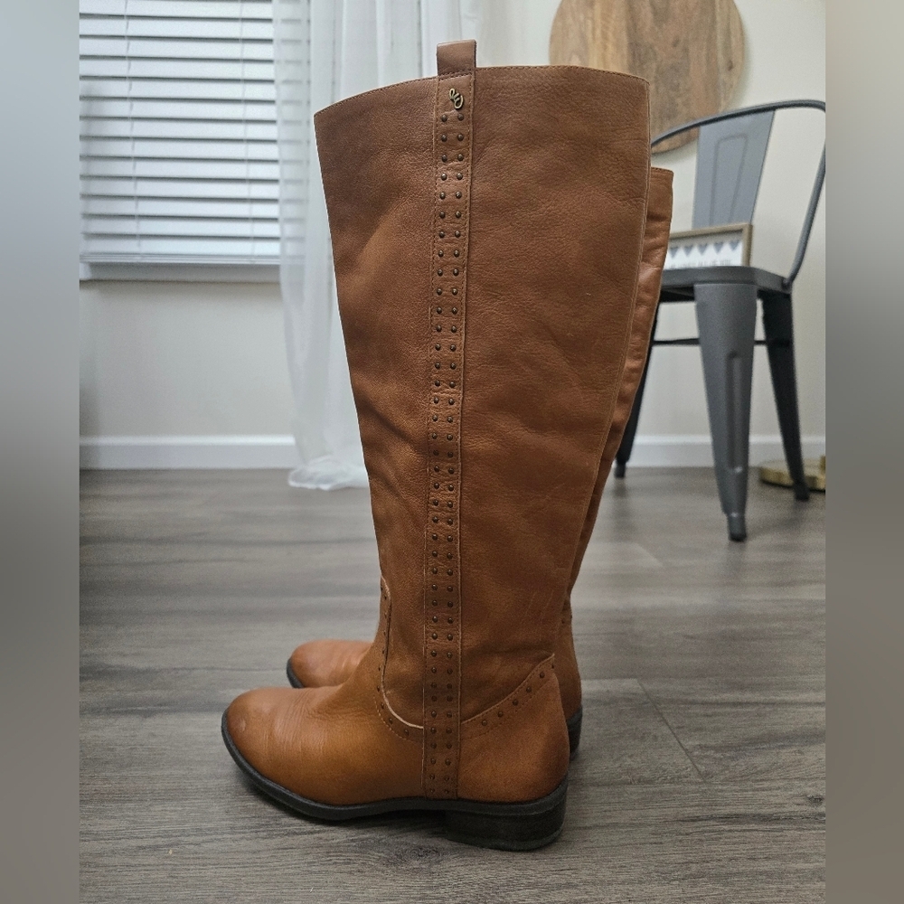Sam Edelman Prina Studded Leather Boots Womens Size 6.5 Riding Heritage Cottage